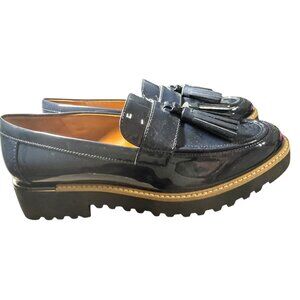 Franco Sarto Women's Navy Patent Leather‎ Tassel Loafers Size 7.5 NEW